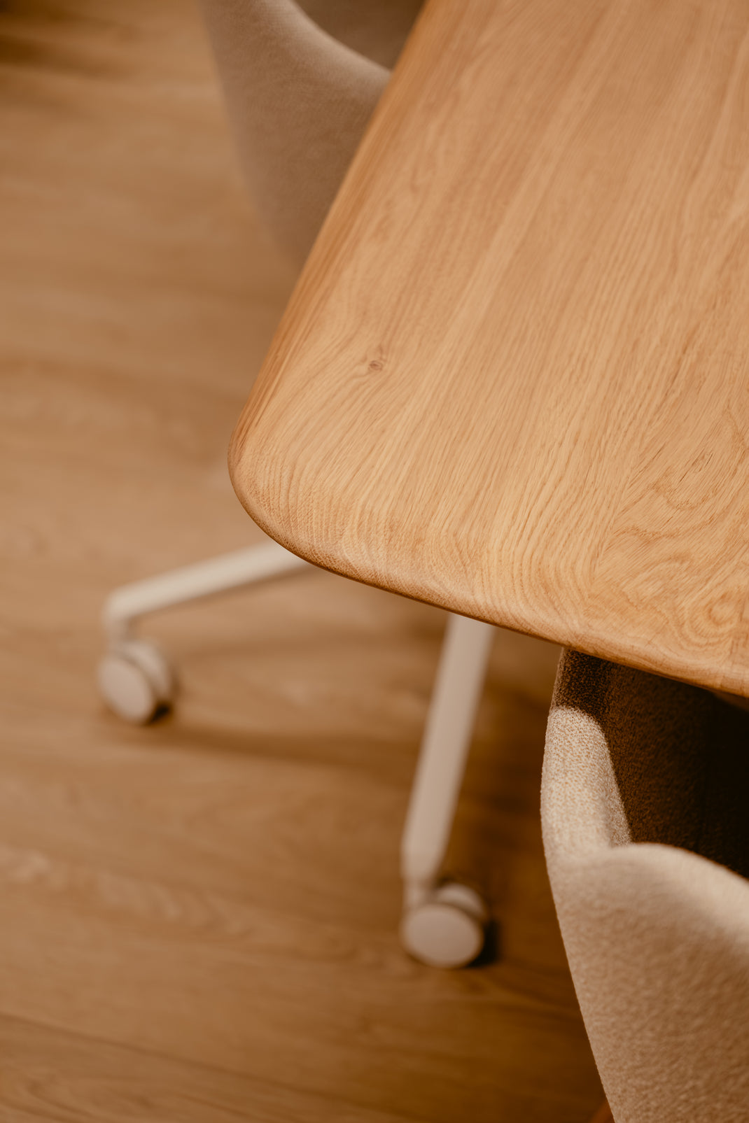 Wooden table and chairs on a wooden floor
