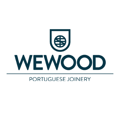 WEWOOD logo with a shield emblem on a white background