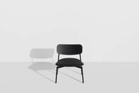 Fromme Wood Lounge Chair Leather Upholstered