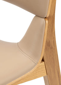 Tabouret de bar Leaf - Placage/ Dossier & Assise en Bois Massif