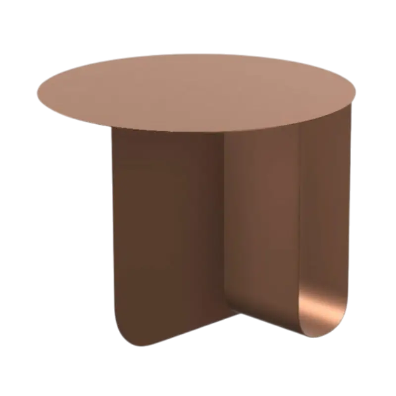 Table Basse Ronde En Métal Et Chêne Massif