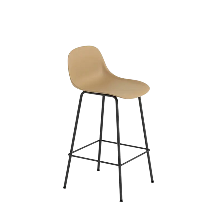 Fiber Bar Stool - Tube Base with Backrest