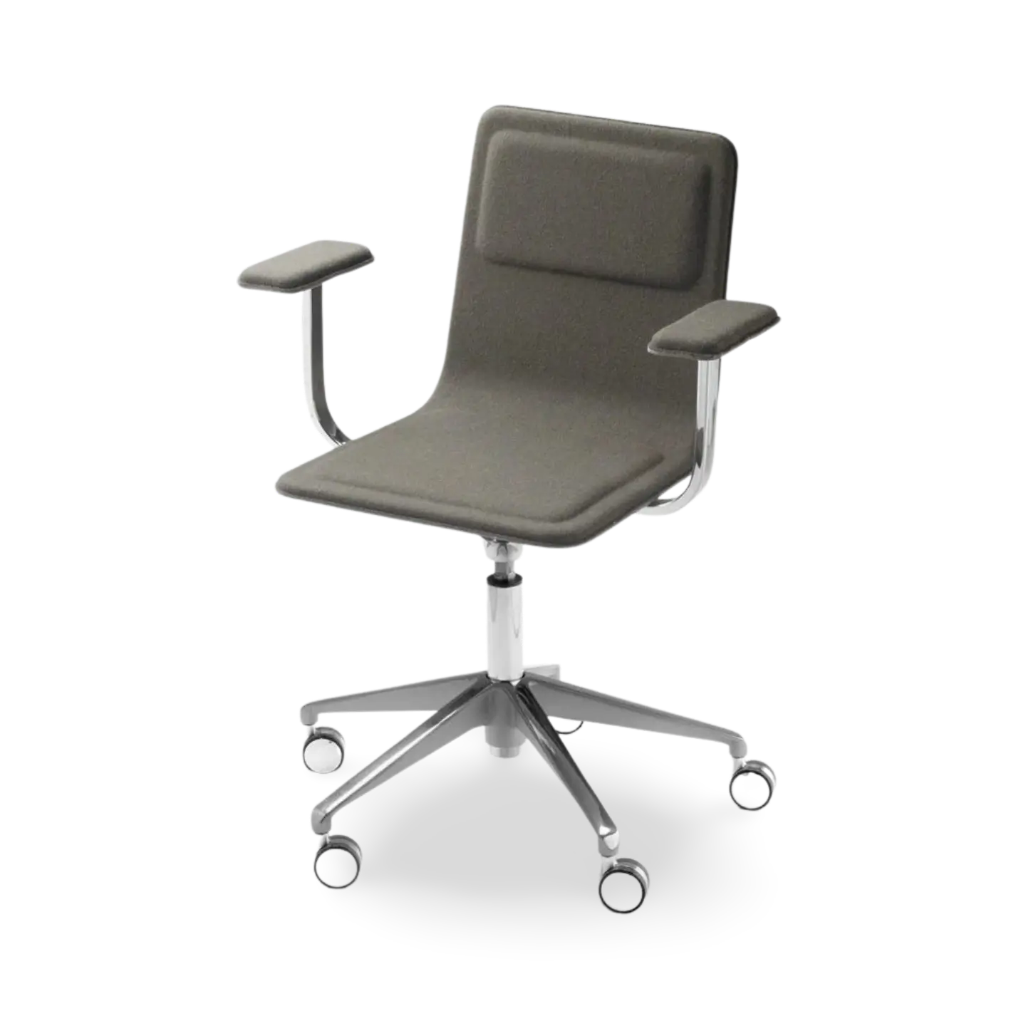 Laia Office Chair 5 Legs Front Side In Fabric With Armrest