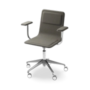 Laia Office Chair 5 Legs Front Side In Fabric With Armrest