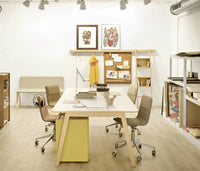Laia Office Chair 5 Legs Front Side in Fabric High Back