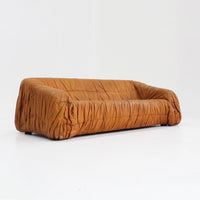 'Piumino' Cognac leather sofa