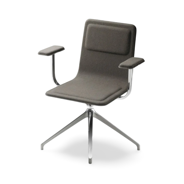 Laia Meeting Chair 4 Legs Front Side in Fabric With Armrest