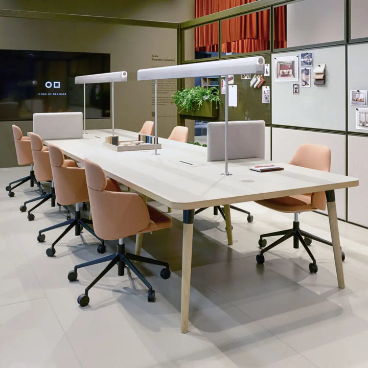 Scala Table de travail 2 plateaux et 6 pieds - Profondeur 140