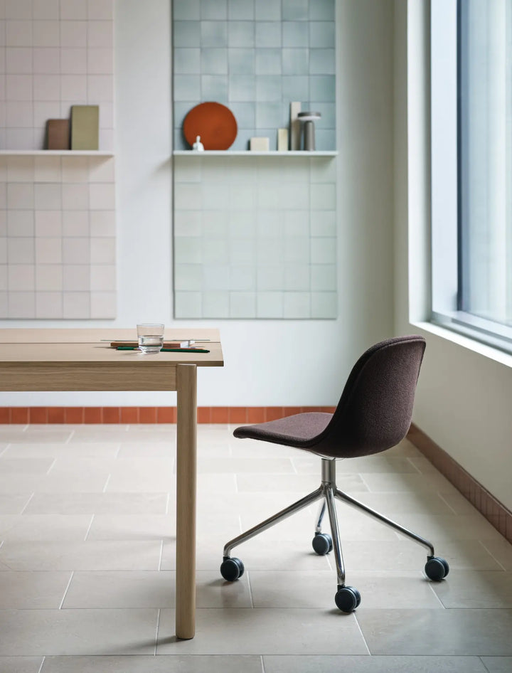 Fiber Side Chair Swivel Base with Castors