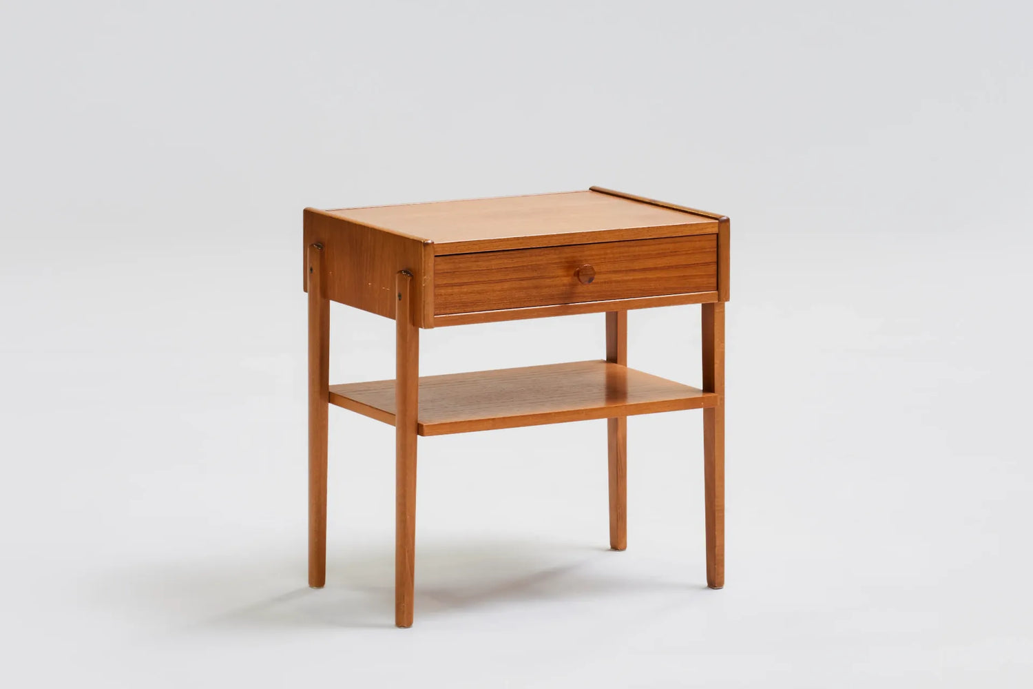 Set of 2 teak bedside tables, 1950s-1970s