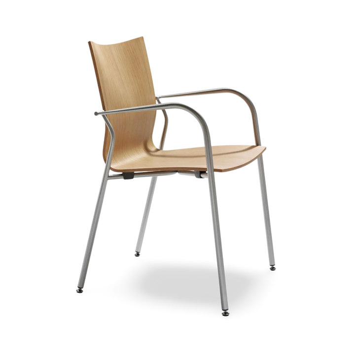 Ikara 4 Legs Lacquered Plywood with Armrest