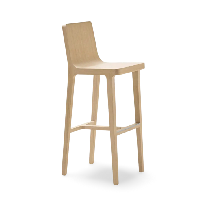 Emea Bar Stool 80 cm Wooden Seat High Back