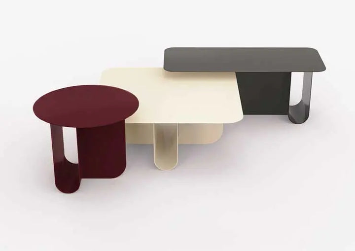 U Metal And Solid Oak Round Coffee Table