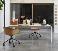 Fauteuil En Fibre Base Pivotante Avec Roulettes