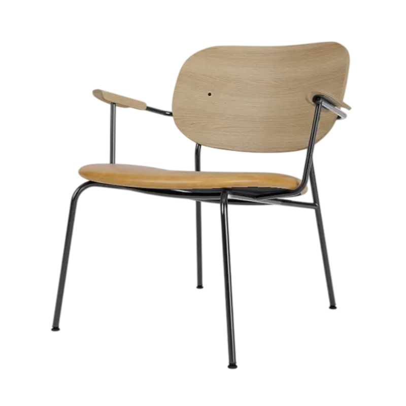 Co Lounge Chair - Base 4 pieds Siège rembourré avec accoudoirs