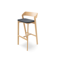 Merano Barstool - Veneer/Solid Wood and Upholstered Seat