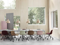 Fiber Side Chair Swivel Base with Castors