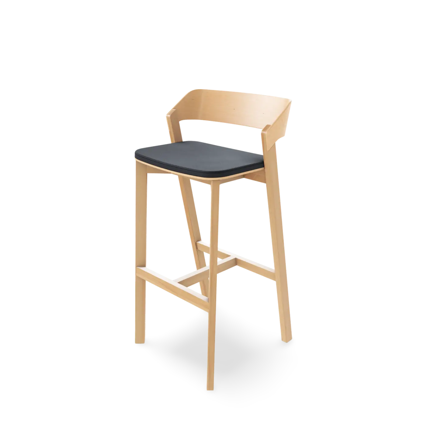 Merano Barstool - Veneer/Solid Wood and Upholstered Seat