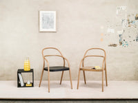 2 Chair - Veneer/ Solid Wood & Upholstered Seat