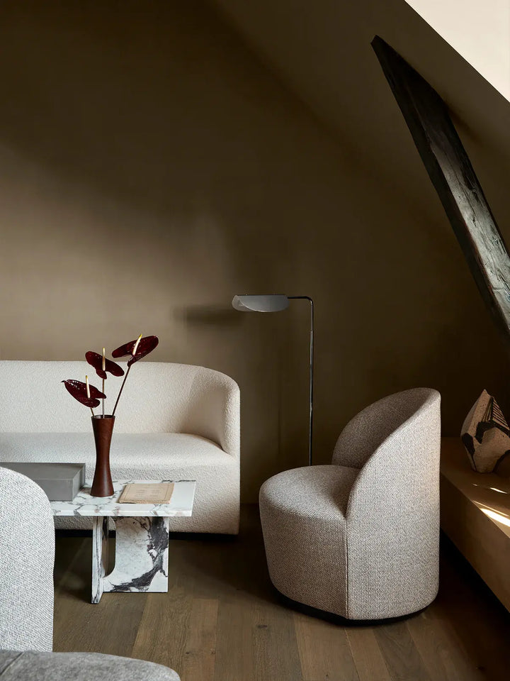 Tearoom Lounge Chair - Fully Upholstered Swivel With Return