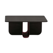Table basse rectangulaire en métal et chêne massif U