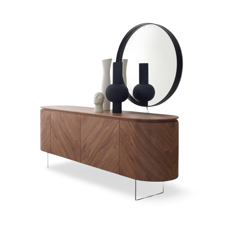 Opera Sideboard – 3 Doors – Glass Shelves & Legs
