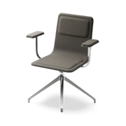 Laia Meeting Chair 4 Legs Front Side in Fabric With Armrest