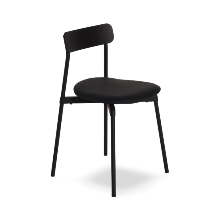 Fromme Wood Chair Leather Upholstered
