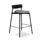 Fromme Wood High Stool 65 cm Fabric Upholstered