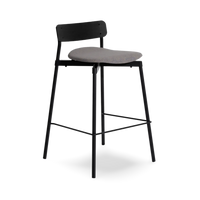 Fromme Wood High Stool 65 cm Fabric Upholstered