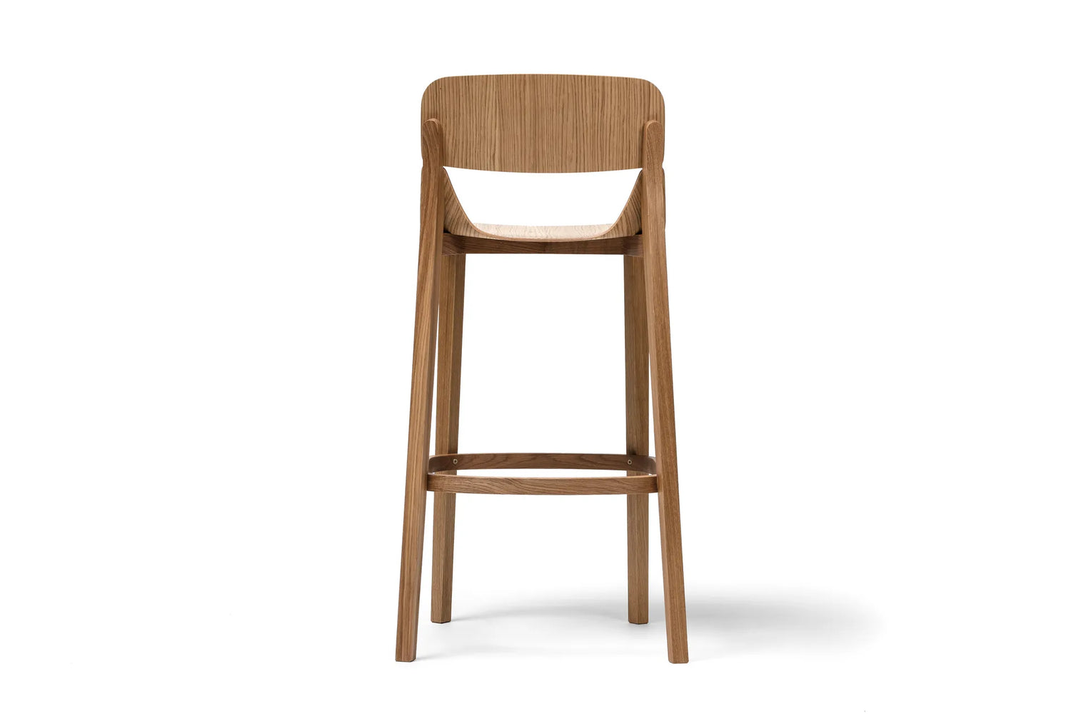 Tabouret de bar Leaf - Placage/ Dossier & Assise en Bois Massif