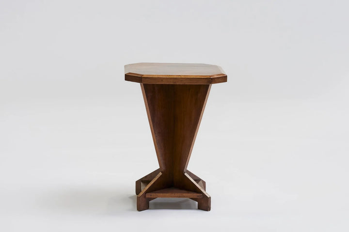 Square oak side table