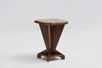 Square oak side table