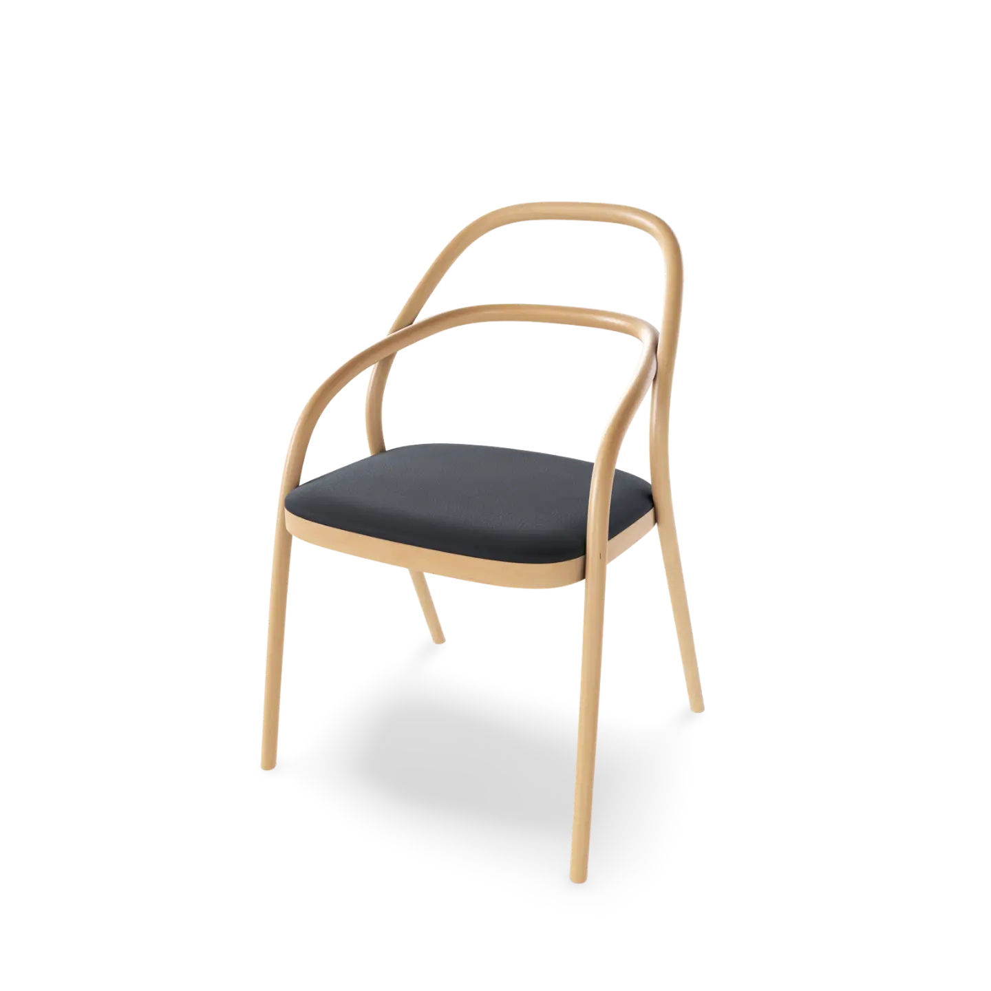 2 Chair - Veneer/ Solid Wood & Upholstered Seat