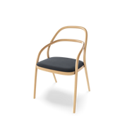 2 Chair - Veneer/ Solid Wood & Upholstered Seat
