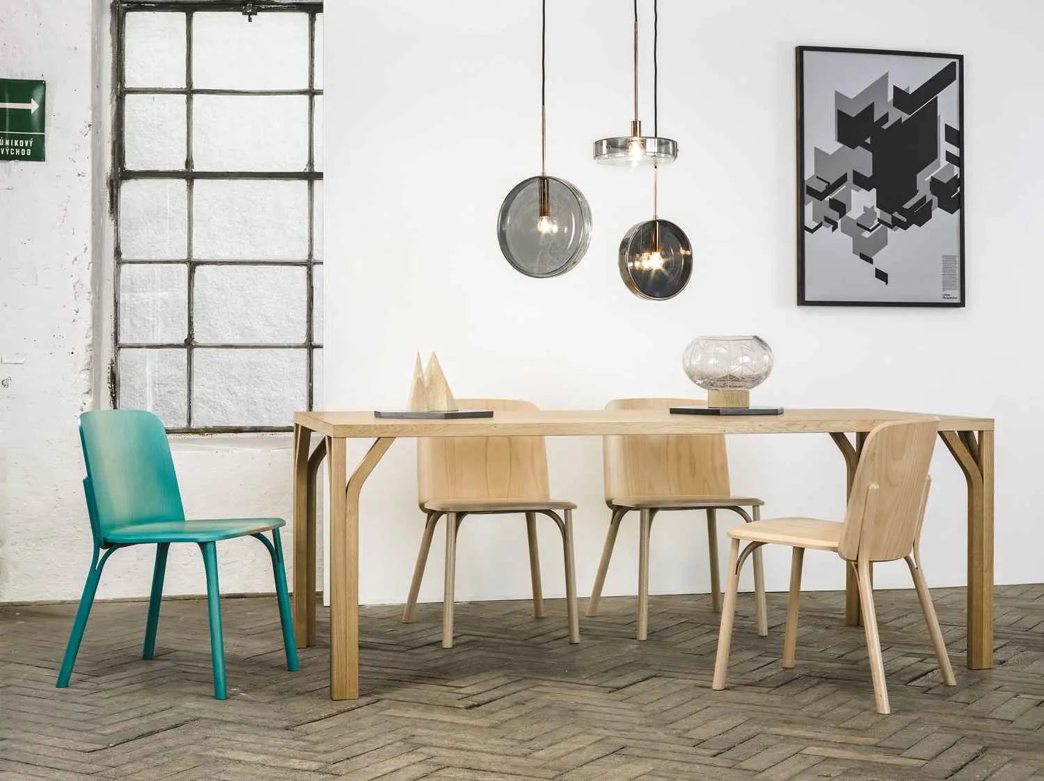 Chaise Split - Placage/ Bois massif