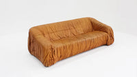 'Piumino' Cognac leather sofa