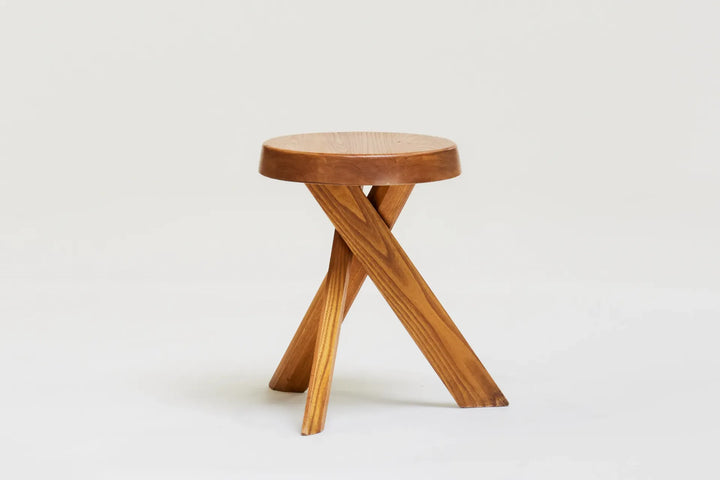Elm stool 'S31' by Pierre Chapo