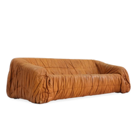 'Piumino' Cognac leather sofa