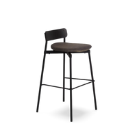 Fromme Wood High Stool 75 cm Fabric Upholstered
