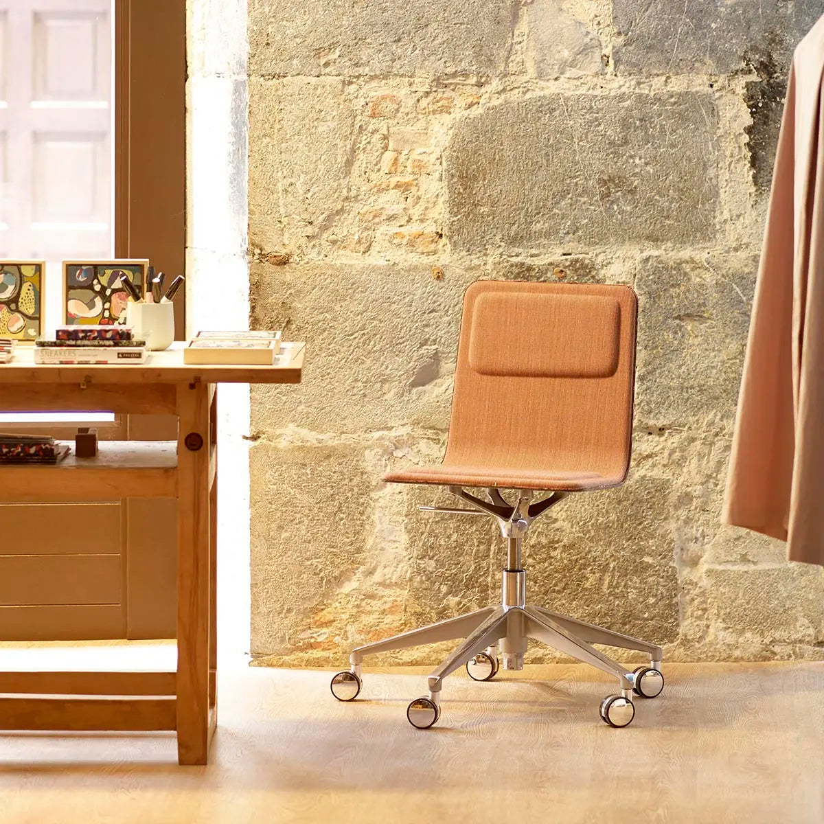 Laia Office Chair 5 Legs Front & Back In Fabric