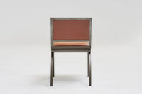 Set of 4 metal dining chairs 'Cylindre' by Jean-Michel Wilmotte