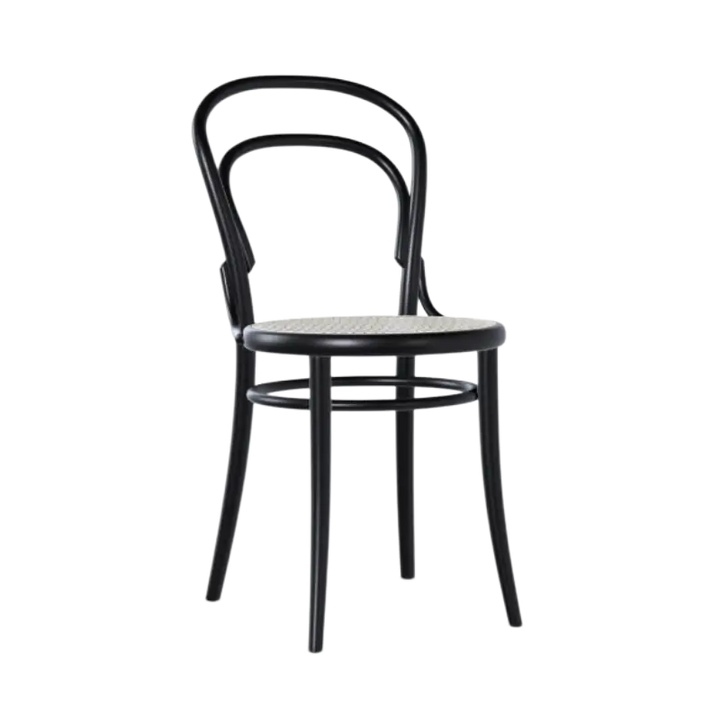 14 Chaise - Placage/ Bois Massif & Assise Cannée