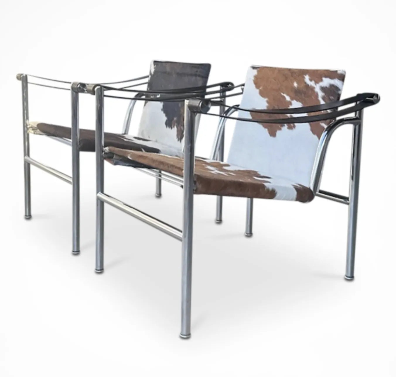 Fauteuils LC1 en Peau de Poulain par Le Corbusier et Al Pour Cassina, 1970s