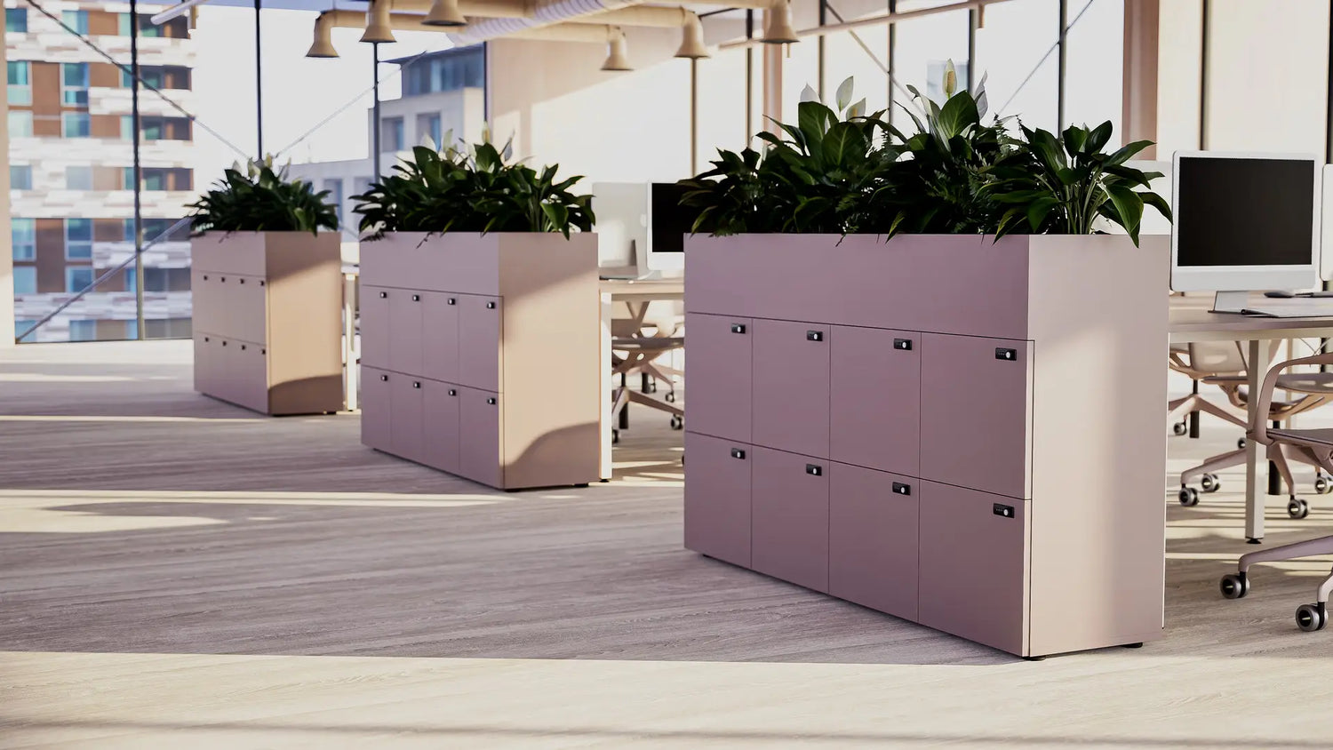 Desk End Planter Cupboards/Lockers