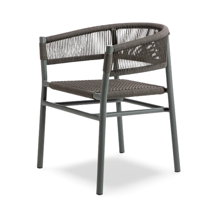 Kilt Dining Armchair with Aluminum Structure