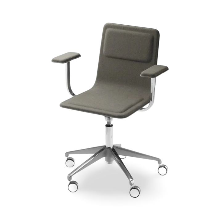 Laia Office Chair 5 Legs Front Side In Fabric With Armrest