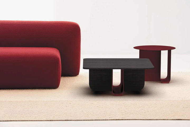 U Metal And Solid Oak Square Coffee Table