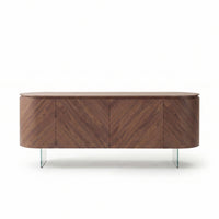 Opera Sideboard – 4 Doors – Glass Shelves & Legs