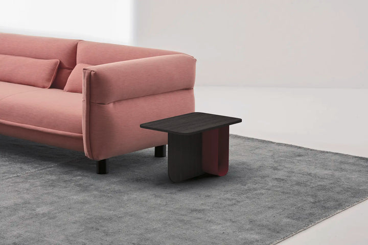 U Metal And Solid Oak Square Coffee Table